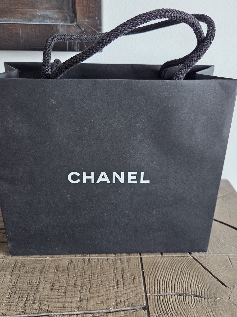 Authentic CHANEL Black Shopping Bag | Small Rope Handle Tote